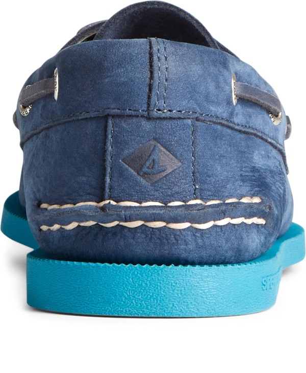 Authentic Original 2-Eye Color Sole Boat Shoe Navy Blue Sperry