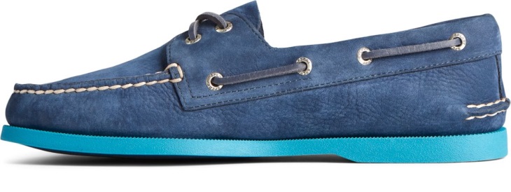 Authentic Original 2-Eye Color Sole Boat Shoe Navy Blue Sperry