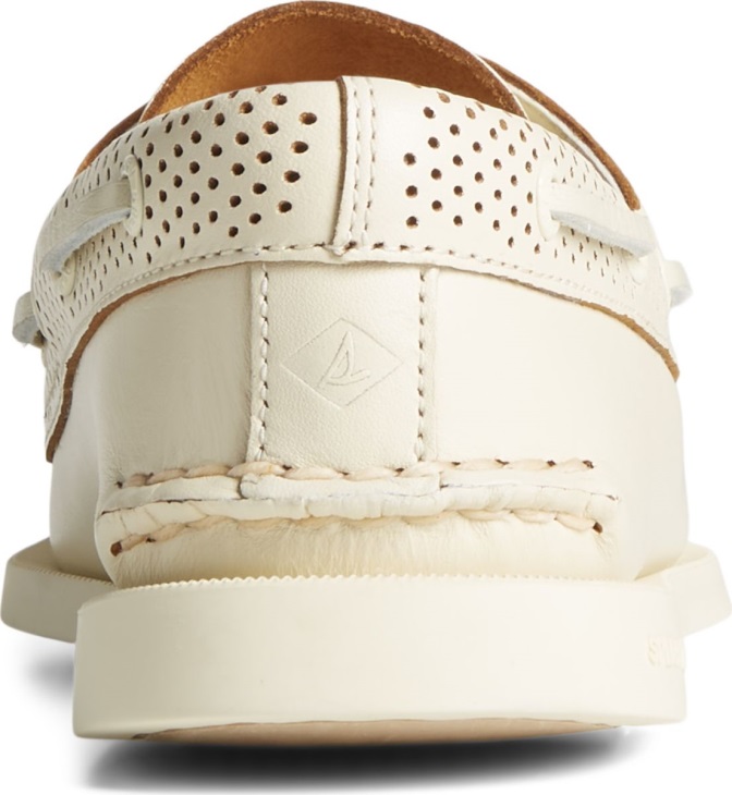 Authentic Original 2-Eye Pin Perforated Boat Shoe Sperry White