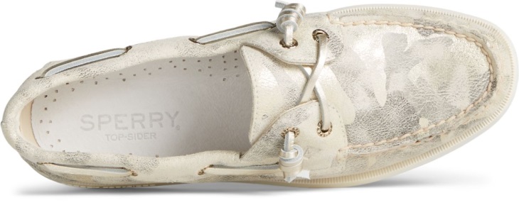 Authentic Original 2-Eye Vida Metallic Camo Boat Shoe Ivory Multi Sperry