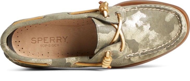 Authentic Original 2-Eye Vida Metallic Camo Boat Shoe Olive Muti Sperry