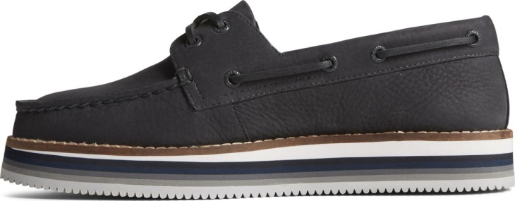 Authentic Original Stacked Boat Shoe Black Sperry