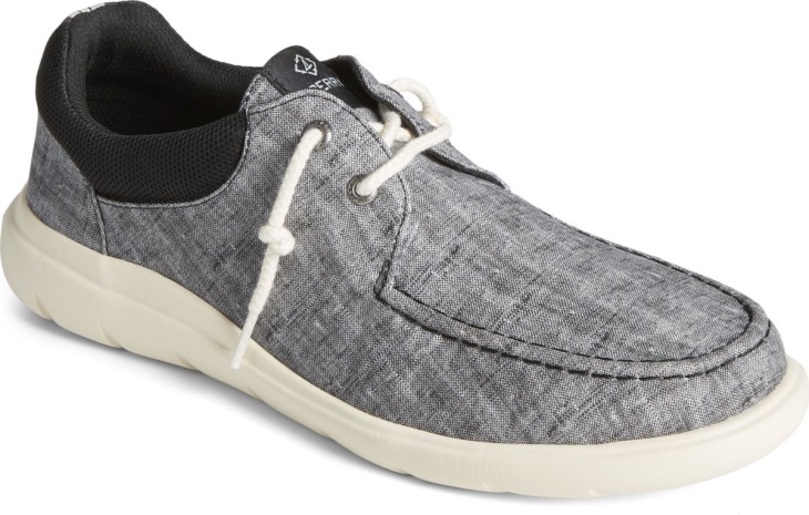 Captain's Moc Chambray Slip On Black Sperry