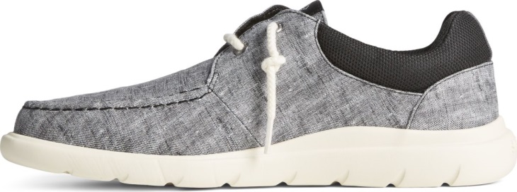 Captain's Moc Chambray Slip On Black Sperry