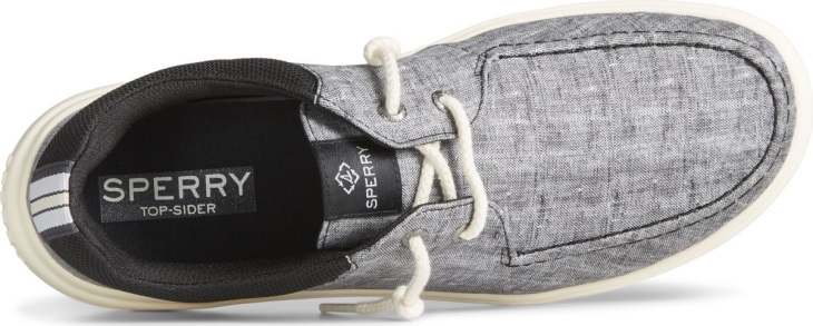 Captain's Moc Chambray Slip On Black Sperry