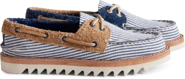 Cloud Authentic Original Seersucker 2-Eye Boat Shoe Sperry Navy