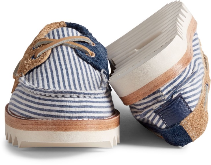 Cloud Authentic Original Seersucker 2-Eye Boat Shoe Sperry Navy