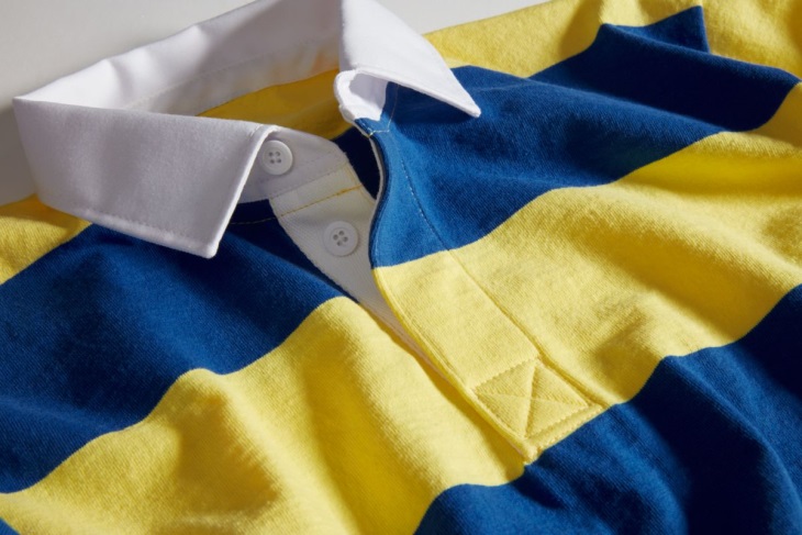 Cloud Horizontal Striped Rugby Shirt Sperry Royal Yellow