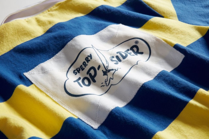 Cloud Horizontal Striped Rugby Shirt Sperry Royal Yellow