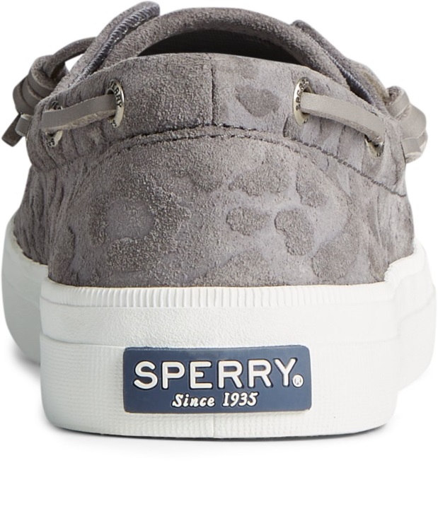 Crest Boat Cheetah Suede Sneaker Sperry Grey