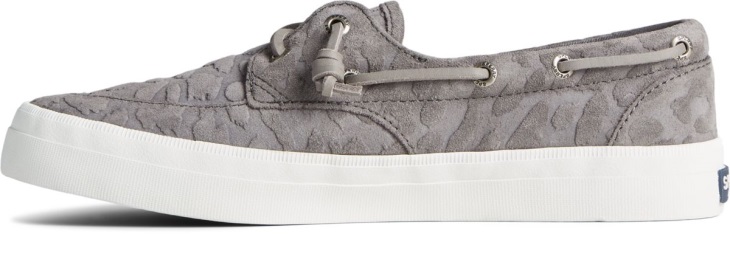 Crest Boat Cheetah Suede Sneaker Sperry Grey