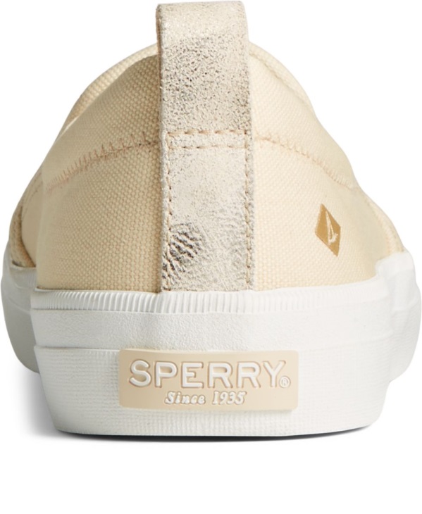 Crest Twin Gore Camo Metallic Leather Slip On Sneaker Sperry Ivory