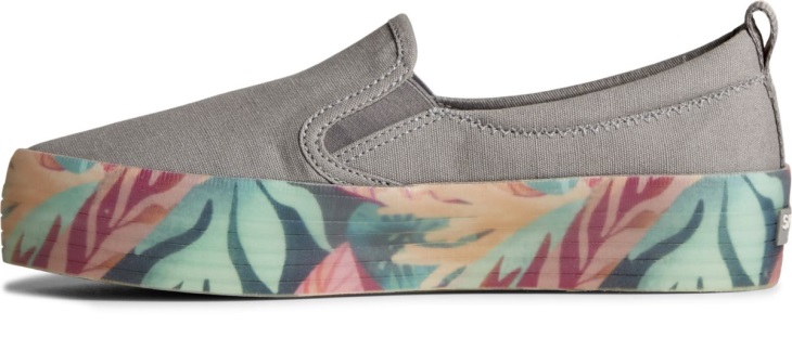 Crest Twin Gore Floral Platform Sneaker Grey Sperry