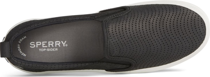 Crest Twin Gore Leather Wave Perforated Sneaker Sperry Black