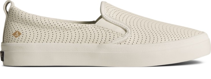 Crest Twin Gore Leather Wave Perforated Sneaker White Sperry