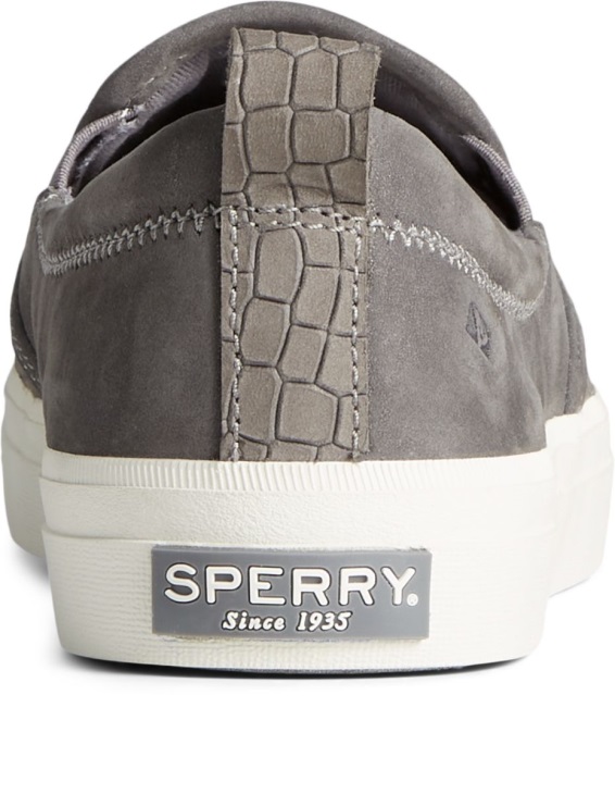 Crest Twin Gore PLUSHWAVE Snake Leather Slip On Sneaker Grey Sperry