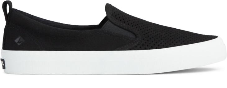 Crest Twin Gore Perforated Slip On Sneaker Black Sperry