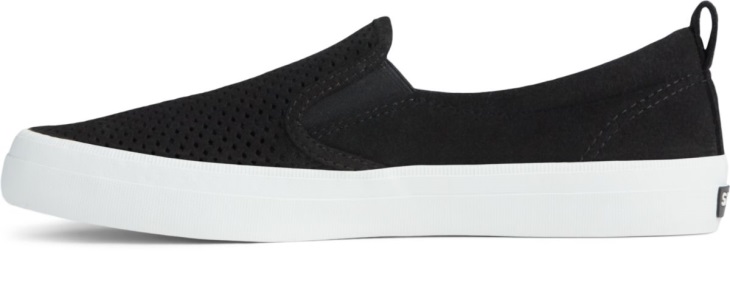Crest Twin Gore Perforated Slip On Sneaker Black Sperry