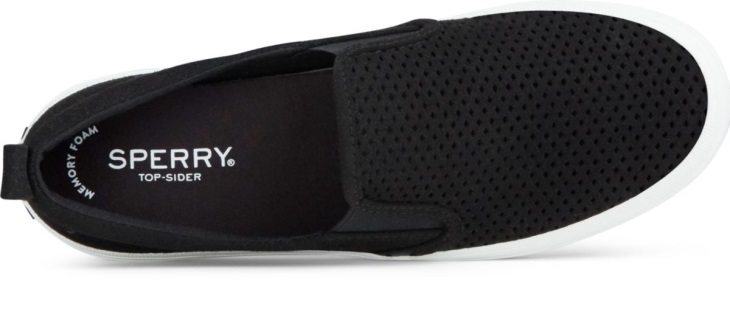 Crest Twin Gore Perforated Slip On Sneaker Black Sperry