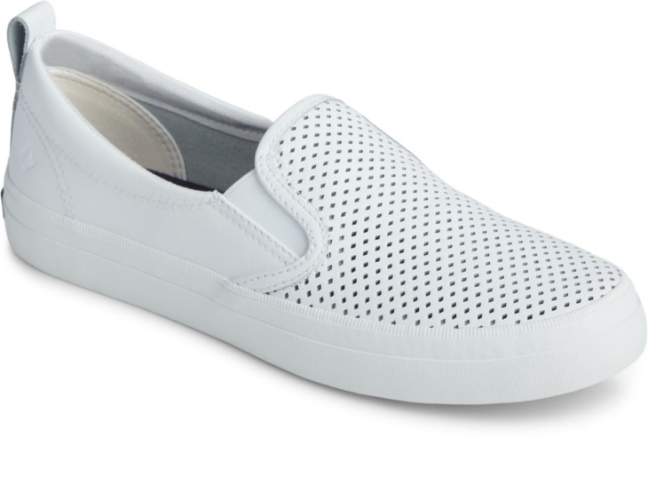 Crest Twin Gore Perforated Slip On Sneaker Sperry White