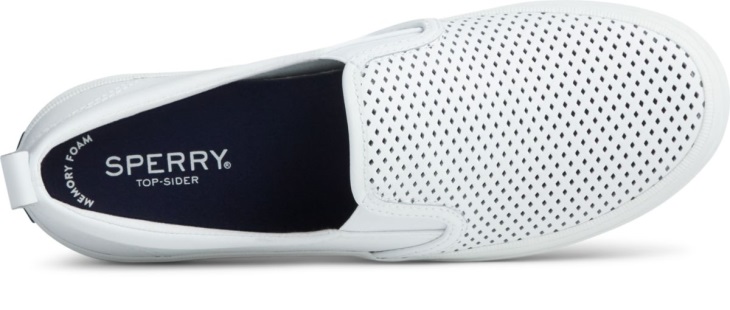 Crest Twin Gore Perforated Slip On Sneaker Sperry White