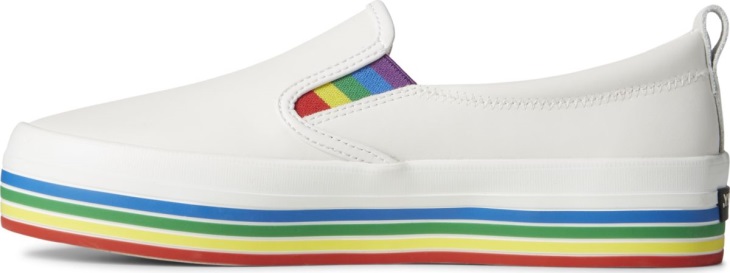 Crest Twin Gore Platform Pride Slip On Sneaker Sperry White