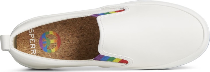 Crest Twin Gore Platform Pride Slip On Sneaker Sperry White