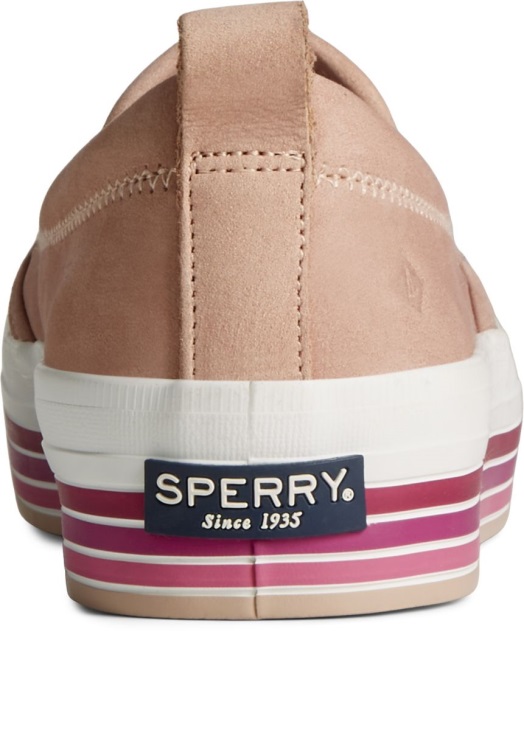 Crest Twin Gore Platform Stripe Slip On Sneaker Rose Sperry