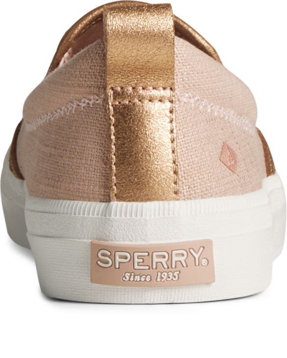 Crest Twin Sparkle Gore Cross Linen Sneaker Rose Sperry