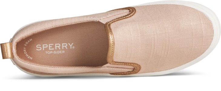 Crest Twin Sparkle Gore Cross Linen Sneaker Rose Sperry