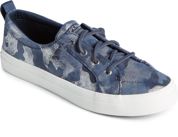 Crest Vibe Camo Metallic Leather Sneaker Sperry Navy