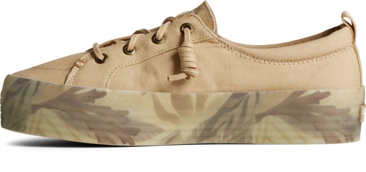 Crest Vibe Coral Floral Platform Sneaker Tan Sperry