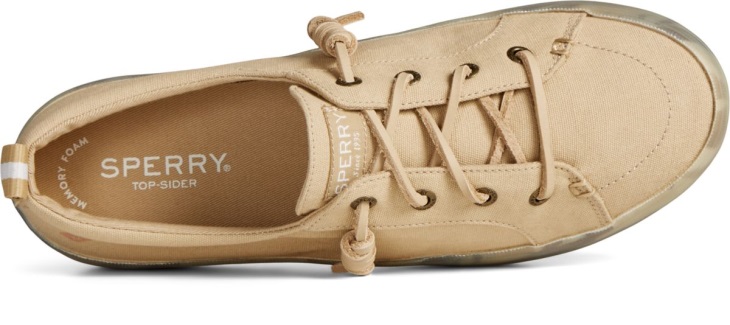 Crest Vibe Coral Floral Platform Sneaker Tan Sperry