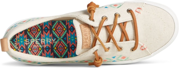 Crest Vibe Platform Embroidered Sneaker Tan Sperry