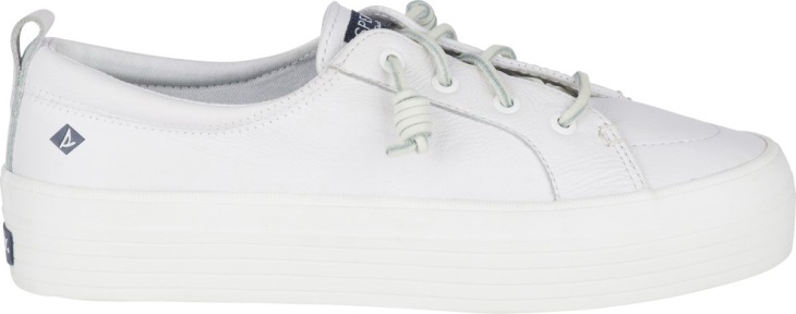 Crest Vibe Platform Leather Sneaker Sperry White