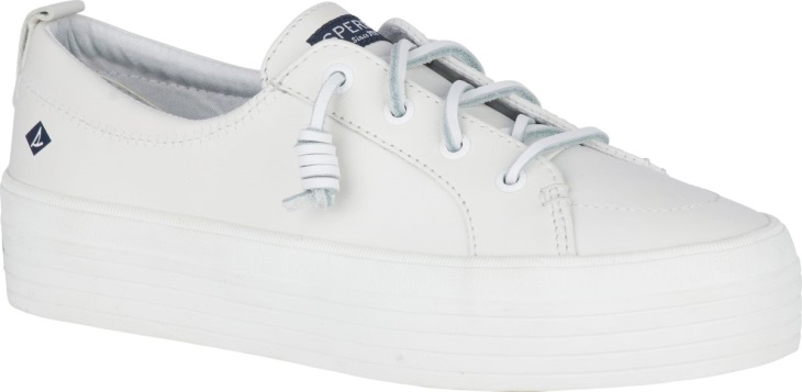 Crest Vibe Platform Leather Sneaker Sperry White