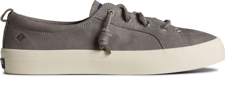 Crest Vibe Tumbled Leather Sneaker Dark Grey Sperry