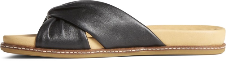 Gold Cup Waveside PLUSHWAVE Cross Slide Sandal Black Sperry