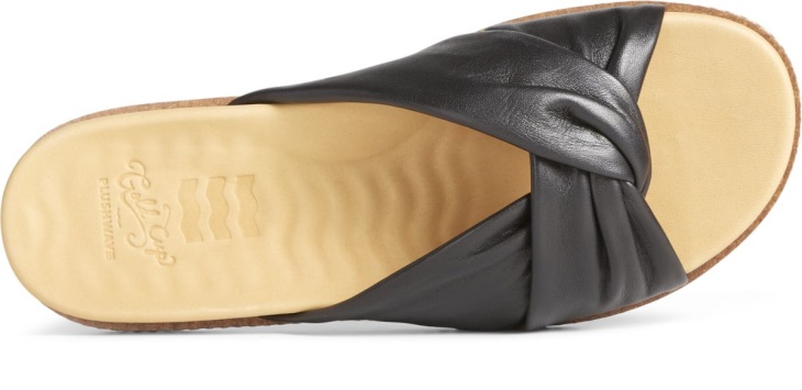 Gold Cup Waveside PLUSHWAVE Cross Slide Sandal Black Sperry