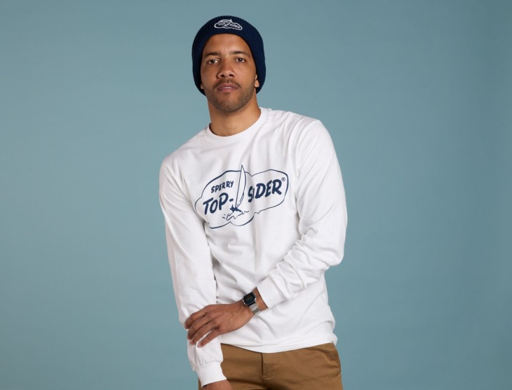 Made in USA Cloud Crew Neck Sweatshirt Sperry White