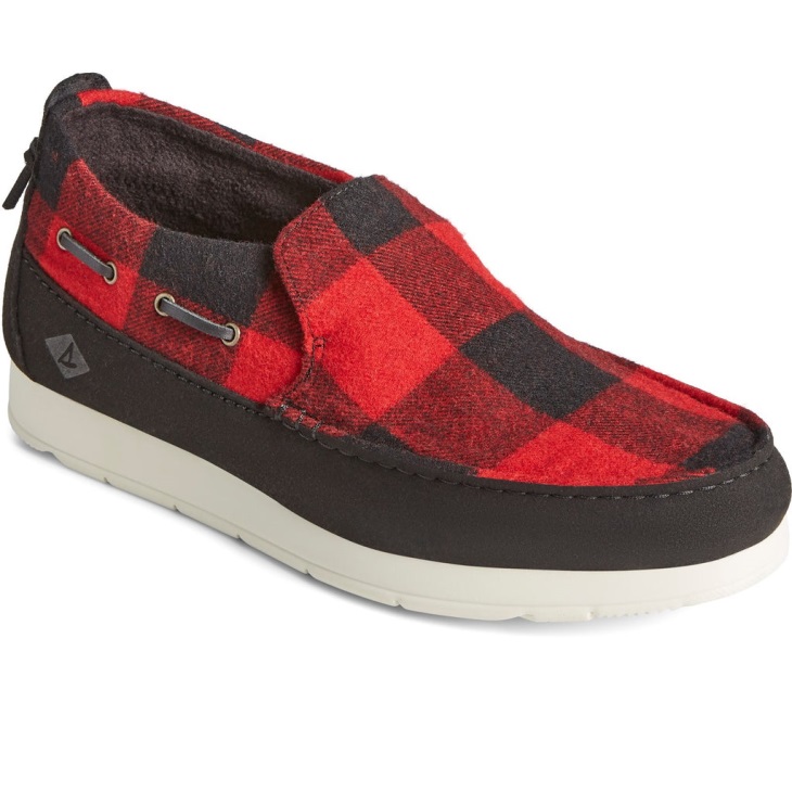 Men's Moc-Sider Buffalo Check Shoes Red Sperry
