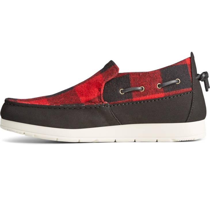 Men's Moc-Sider Buffalo Check Shoes Red Sperry