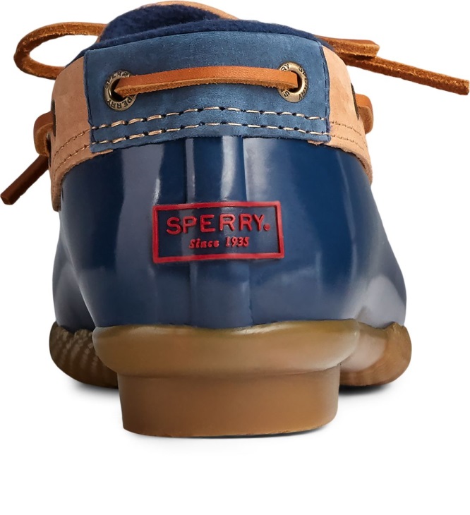 Saltwater 1-Eye Leather Duck Boot Tan Navy Sperry
