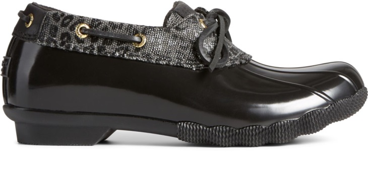 Saltwater Cheetah 1-Eye Duck Boot Sperry Black