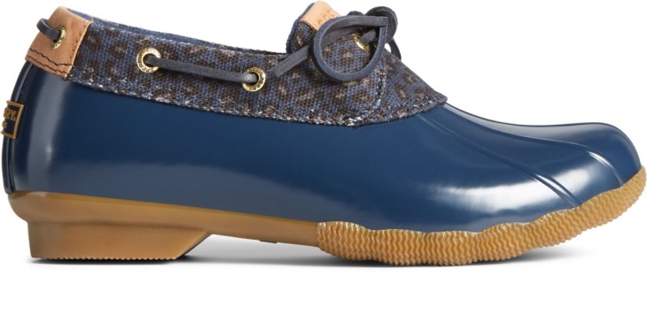 Saltwater Cheetah 1-Eye Duck Boot Sperry Navy