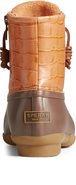 Saltwater Croc Leather Duck Boot Sperry Tan