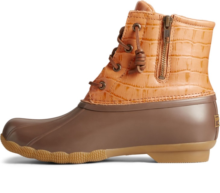 Saltwater Croc Leather Duck Boot Sperry Tan