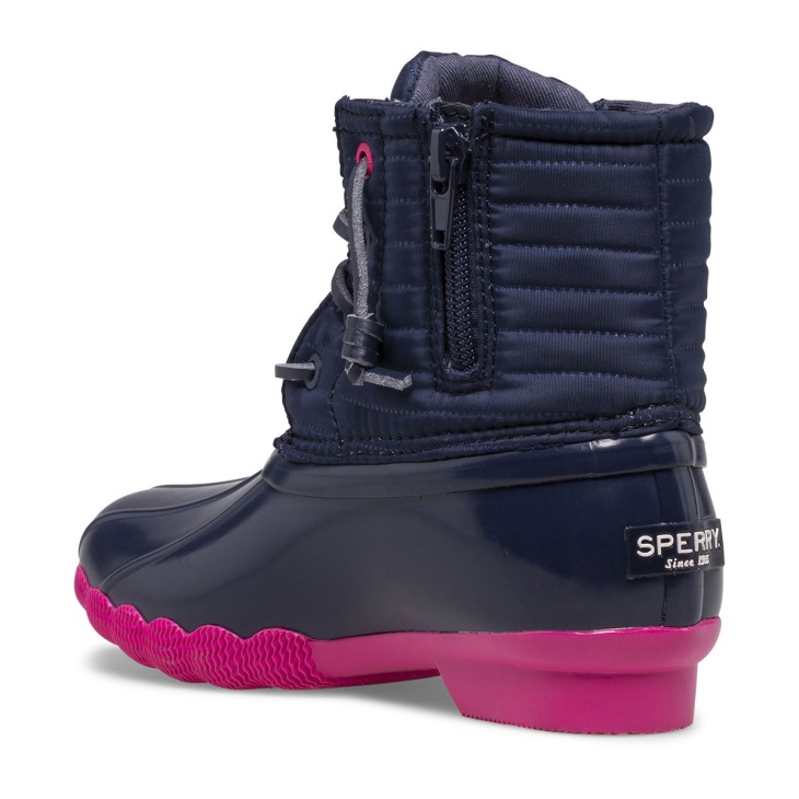 Saltwater Duck Boot Navy Pink Sperry