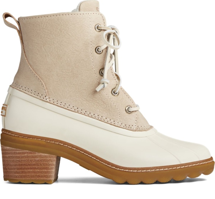 Saltwater Heel Leather Duck Boot Sperry Ivory