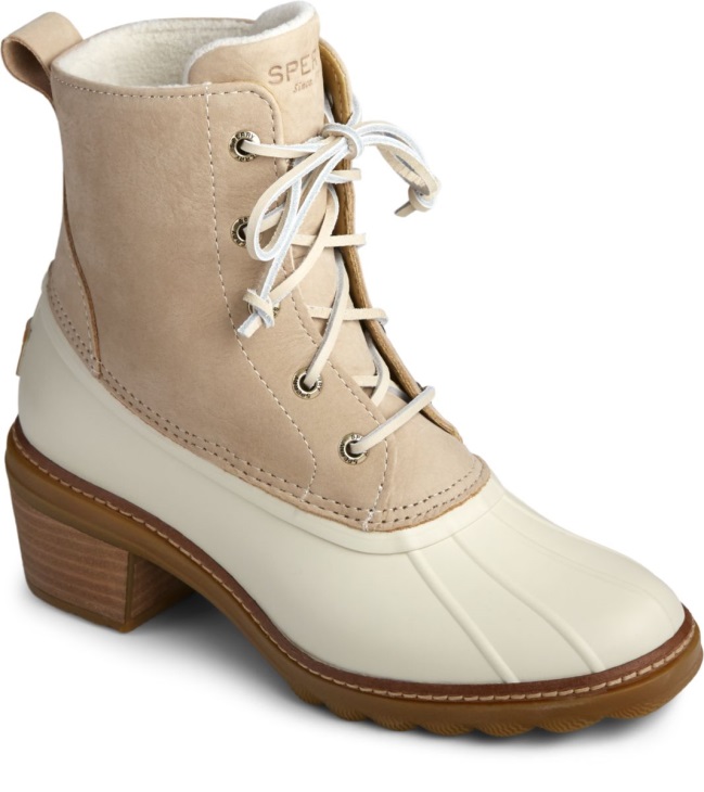 Saltwater Heel Leather Duck Boot Sperry Ivory